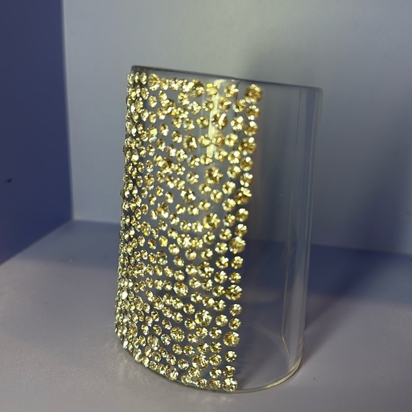 Acrylic Glass Strass Diamanté Wrap Cuff Big Statement Extra Long… - Picture 11 of 13
